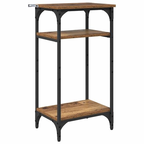 Bijzettafel met plank Oud Hout 40 x 30 x 75 cm Bewerkt hout 2