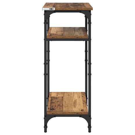 Bijzettafel met plank Oud Hout 40 x 30 x 75 cm Bewerkt hout 6