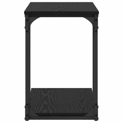 Bijzettafel met plank Zwart Eiken 50 x 35 x 52 cm Bewerkt hout 6