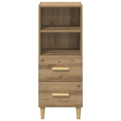 Dressoir artisanaal eikenkleurig 34 x 34.5 x 90 cm Bewerkt hout 6