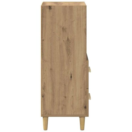Dressoir artisanaal eikenkleurig 34 x 34.5 x 90 cm Bewerkt hout 7