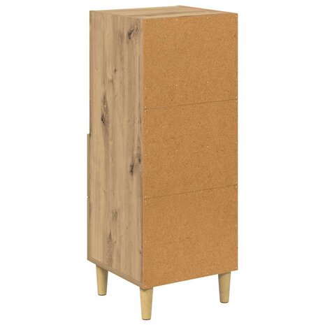 Dressoir artisanaal eikenkleurig 34 x 34.5 x 90 cm Bewerkt hout 8