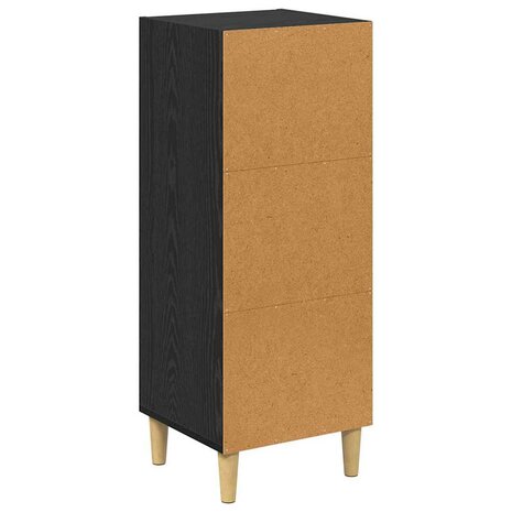 Dressoir Zwart Eiken 34,5 x 32,5 x 90 cm Bewerkt hout 7