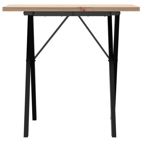Eettafel X-frame 80x50x75,5 cm massief grenenhout en staal 4