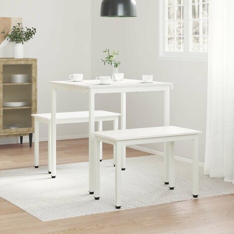 Eettafel Wit 70 x 70 x 75 cm Massief grenenhout 4