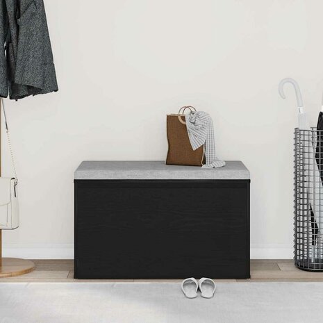 Bank met lade met opslag Zwart 80 x 40 x 45 cm Bewerkt hout 4