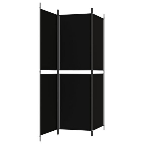 Kamerscherm met 3 panelen 150x180 cm stof zwart 5