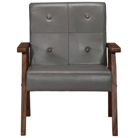 Fauteuil echt leer grijs 2