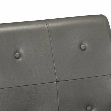 Fauteuil echt leer grijs 6