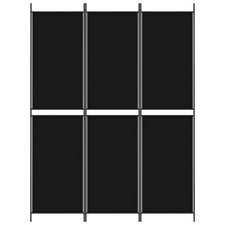 Kamerscherm met 3 panelen 150x200 cm stof zwart 3