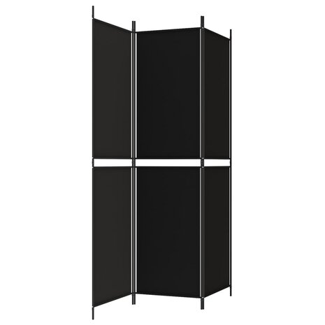 Kamerscherm met 3 panelen 150x200 cm stof zwart 5