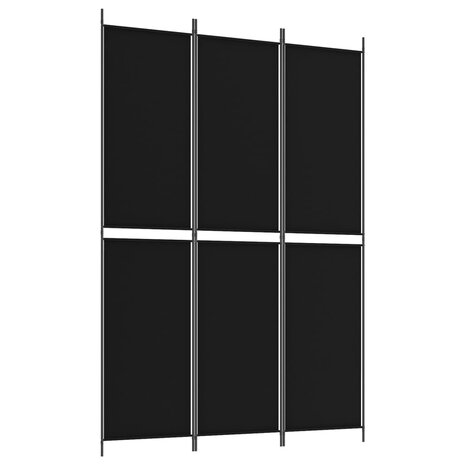 Kamerscherm met 3 panelen 150x220 cm stof zwart 2
