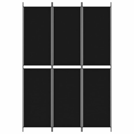 Kamerscherm met 3 panelen 150x220 cm stof zwart 3