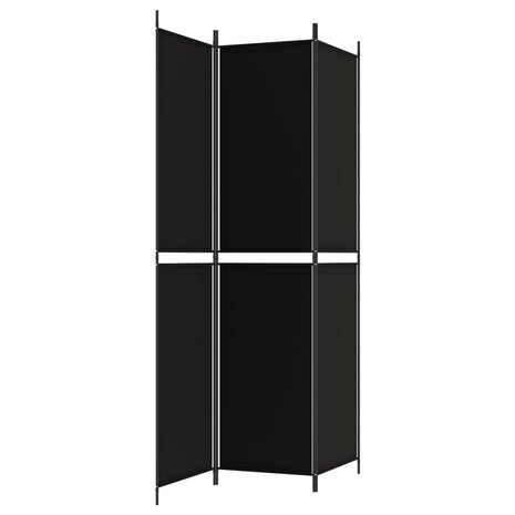 Kamerscherm met 3 panelen 150x220 cm stof zwart 5