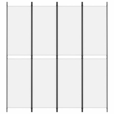 Kamerscherm met 4 panelen 200x220 cm stof wit 3