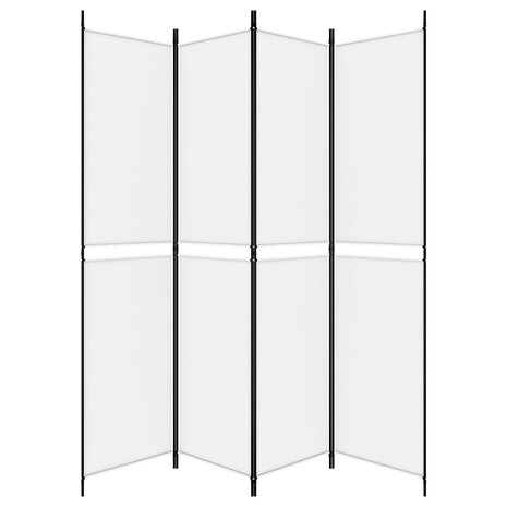 Kamerscherm met 4 panelen 200x220 cm stof wit 4