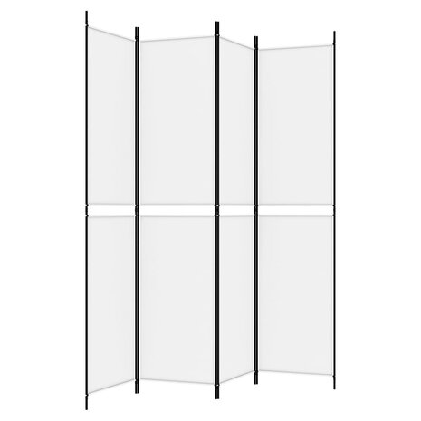 Kamerscherm met 4 panelen 200x220 cm stof wit 5
