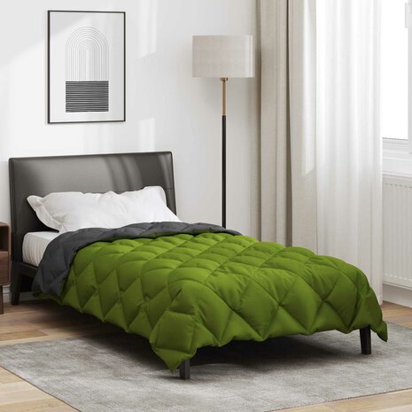 Winter Dekbed Groen en Antraciet 200 x 135 cm Microfiber 4
