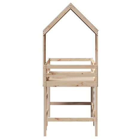 Halfhoogslaper met ladder en bedhuis grenenhout 90x190 cm 7