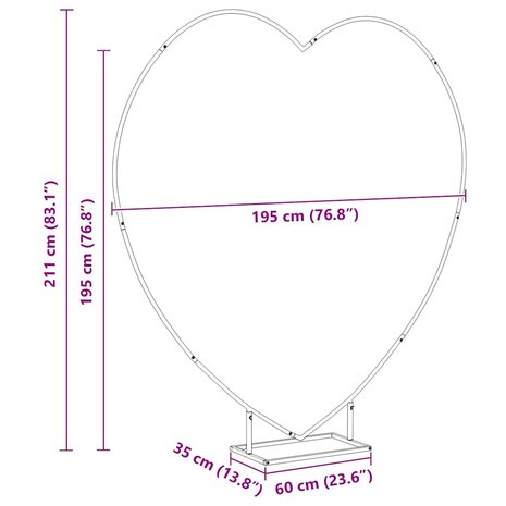 Trouwrand Wit 195 x 35 x 211 cm Staal 9