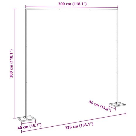 Trouwrand Goud 338 x 35 x 300 cm Staal 9