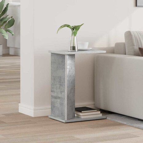 Bijzettafel Beton Grijs 35 x 25 x 50 cm Bewerkt hout 1