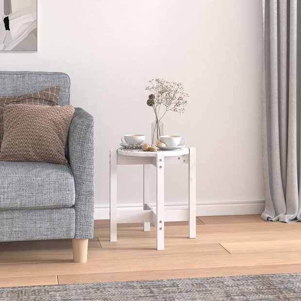 Salontafel &Oslash; 42,5x45 cm massief grenenhout wit 8720287208105 1