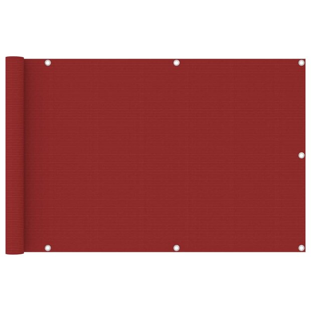 Balkonscherm 90x400 cm HDPE rood 8720286095720 1