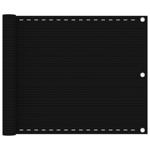 Balkonscherm 75x600 cm HDPE zwart 8720286095942 1