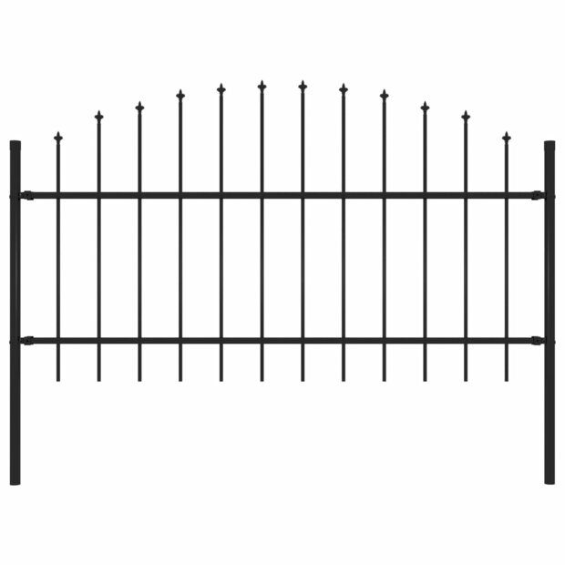 Tuinhek met speren bovenkant (1-1,25)x1,7 m staal zwart 8719883587080 1