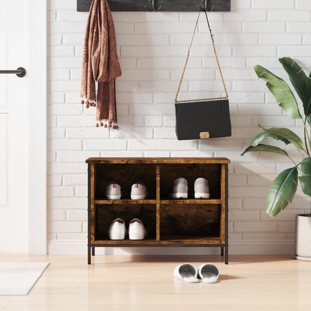 Schoenenkast 69x35x50 cm bewerkt hout gerookt eikenkleurig 8720845774523 1