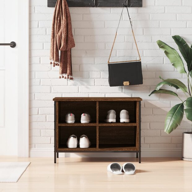 Schoenenkast 69x35x50 cm bewerkt hout bruin eikenkleur 8720845774547 1