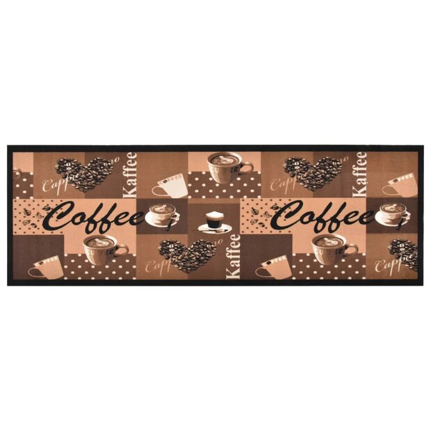 Keukenmat wasbaar Coffee 45x150 cm bruin 8720286242377 1