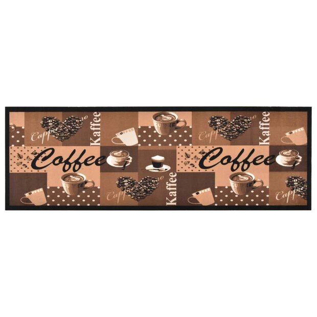 Keukenmat wasbaar Coffee 60x180 cm bruin 8720286242384 1