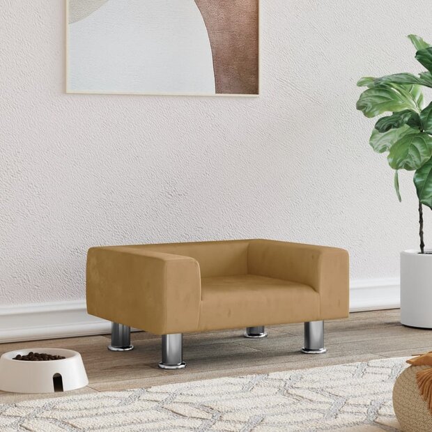 Hondenmand 50x40x26,5 cm fluweel bruin 1