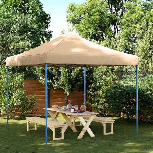 Partytent inklapbaar pop-up 292x292x315 cm beige 1