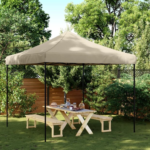 Partytent inklapbaar pop-up 292x292x315 cm taupe 1
