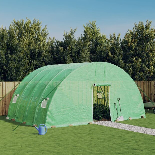 Tuinkas met stalen frame 24 m&sup2; 6x4x2,85 m groen 1