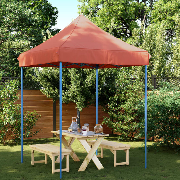 Partytent inklapbaar pop-up 200x200x306 cm terracotta 1
