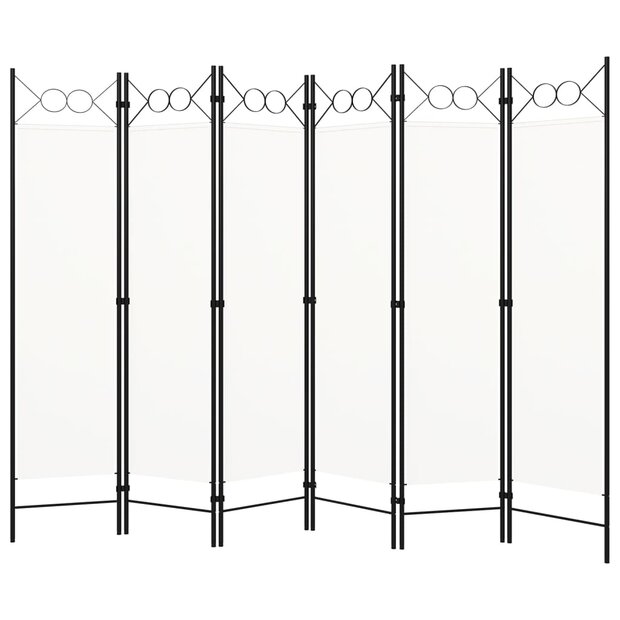 Kamerscherm met 6 panelen 240x180 cm wit 1