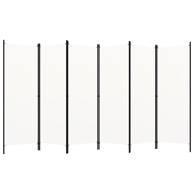 Kamerscherm met 6 panelen 300x180 cm wit 1