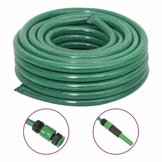 Tuinslang met koppelingsset 0,75&amp;apos;&amp;apos; 30 m PVC groen 1