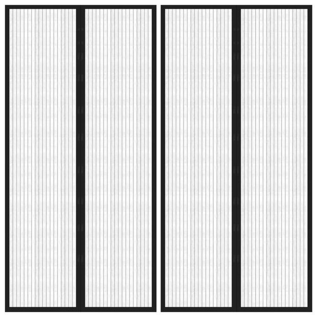 Insectendeurgordijnen 2 st magnetisch 220x100 cm zwart 1