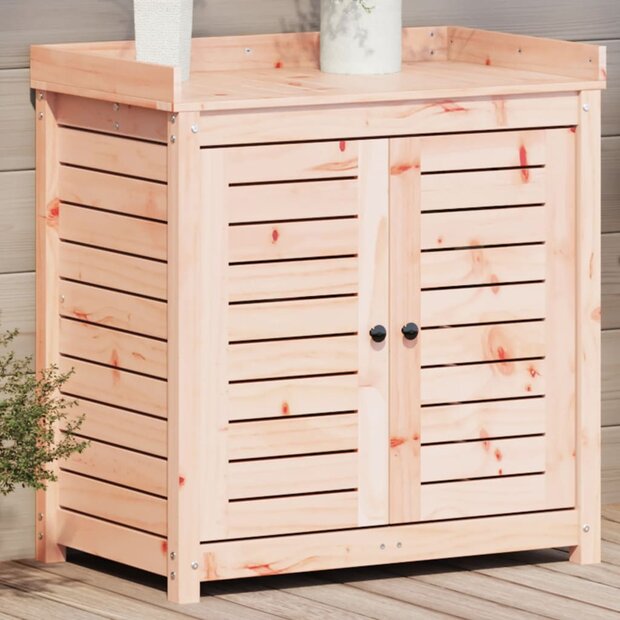 Oppottafel met schappen 82,5x50x86,5 cm massief douglashout 1