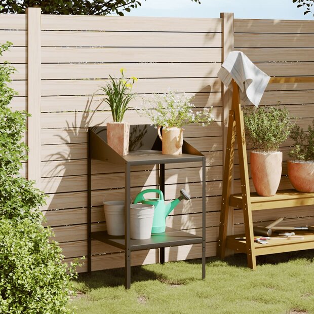 Plantenstandaard 56,5x54,5x100 cm verzinkt staal antracietkleur 1