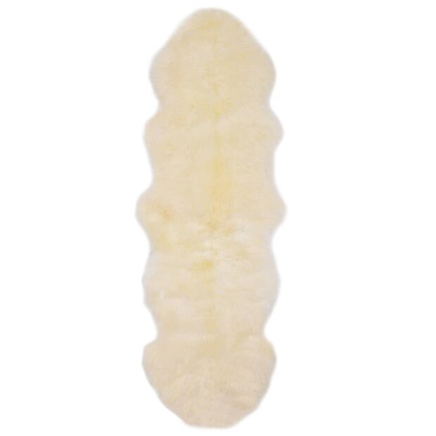 Vloerkleed 60x180 cm schapenvacht wit 1