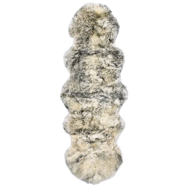 Vloerkleed 60x180 cm schapenvacht gem&ecirc;leerd donkergrijs 1
