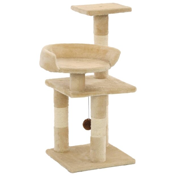 Kattenkrabpaal met sisal krabpalen 65 cm beige 1