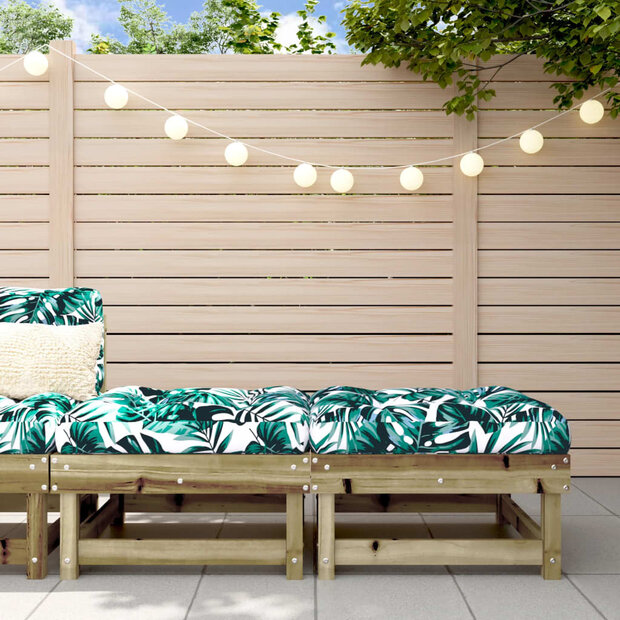 Tuinvoetenbanken met kussens 2 st ge&iuml;mpregneerd grenenhout 1