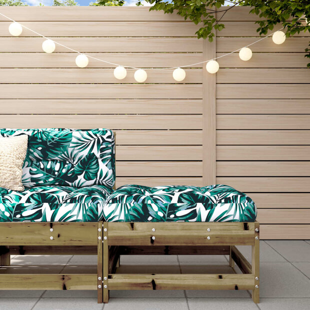 Tuinvoetenbank met kussen ge&iuml;mpregneerd grenenhout 1